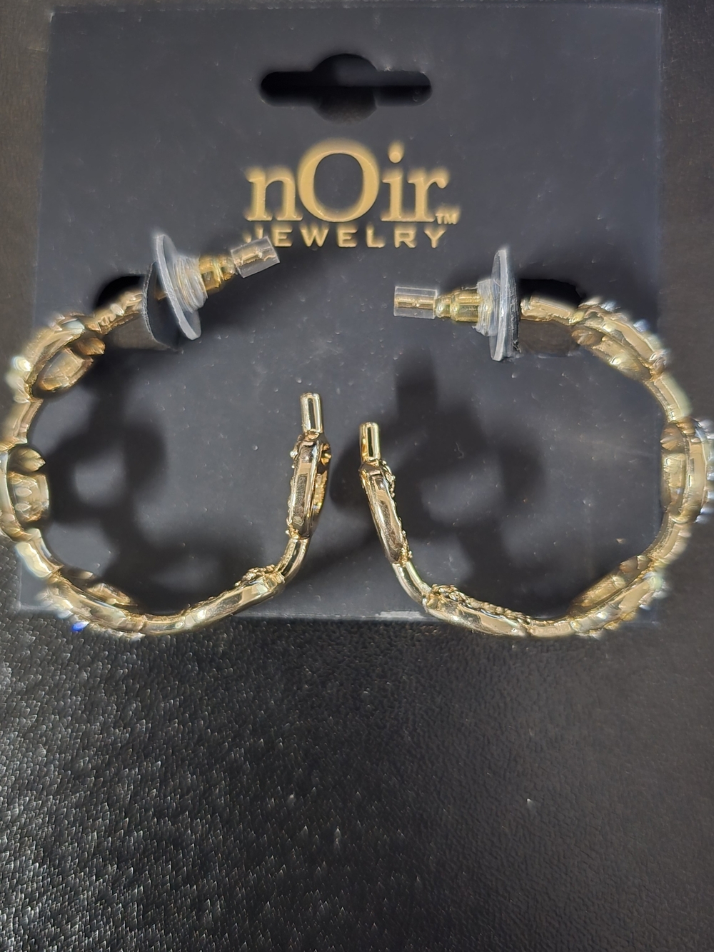 nOir Jewelry Shiny Gold Braided Hoop Earrings